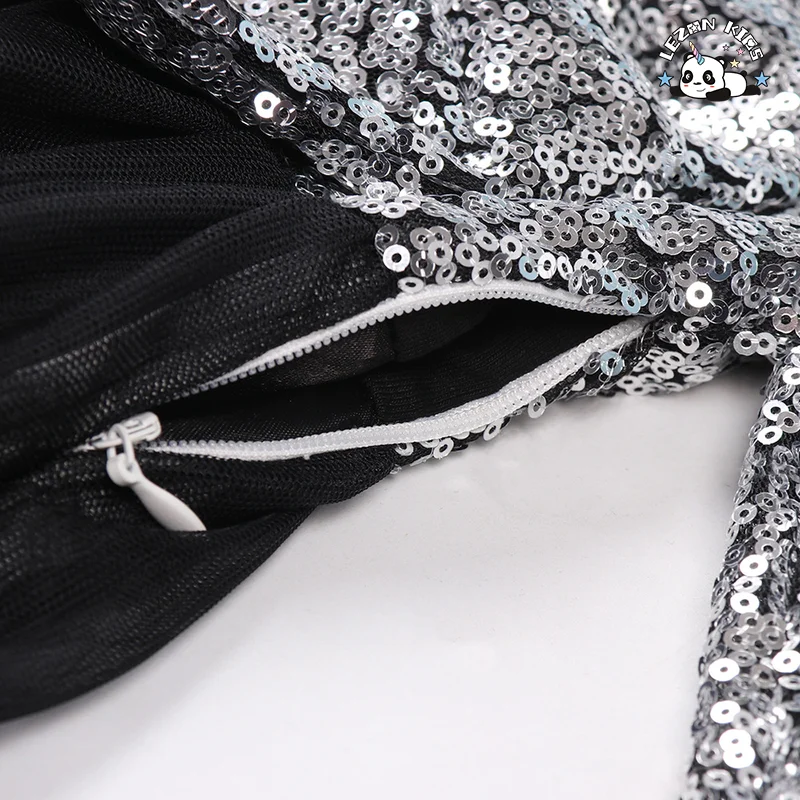 LEZONKIDS - High Quality Custom Latest Design Colorful Sparkle Children Clothing Princess Dress for Girls